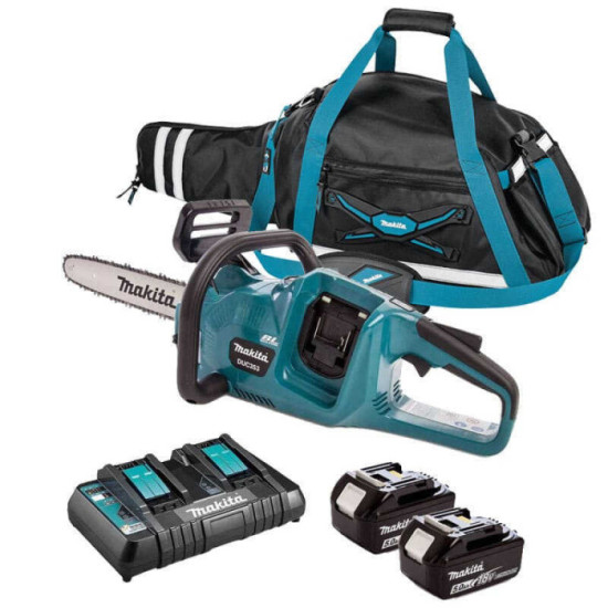 Tronconneuse 36V lxt 2X50 ah avec chargeur et sac Makita DUC353PT2X