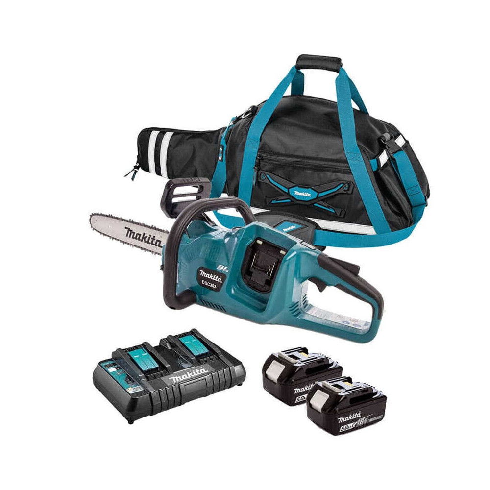 Tronconneuse 36V lxt 2X50 ah avec chargeur et sac Makita DUC353PT2X