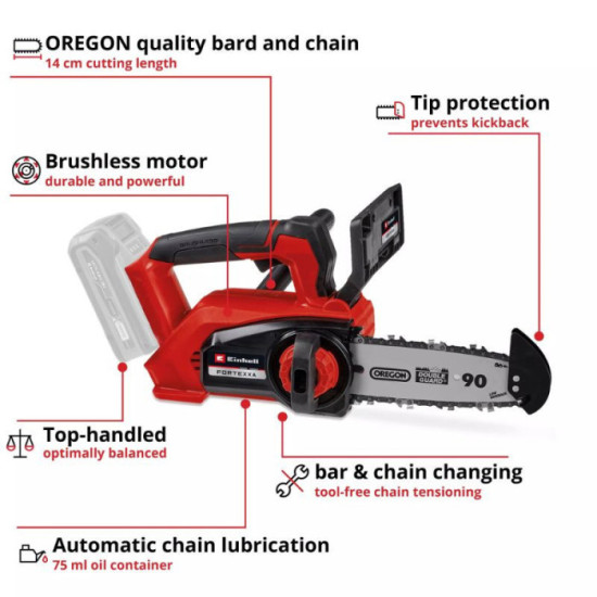 Tronconneuse elagage 18V 20 cm fortexxa 1820TH solo Einhell 4600020