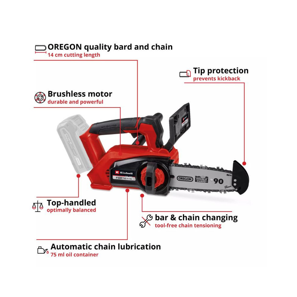 Tronconneuse elagage 18V 20 cm fortexxa 1820TH solo Einhell 4600020