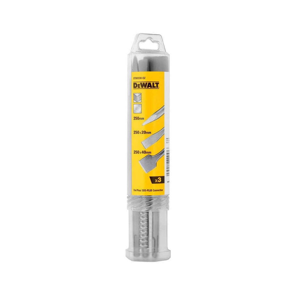 Pack 3 burins sds plus 25 cm pour burineur Dewalt DT60330 qz