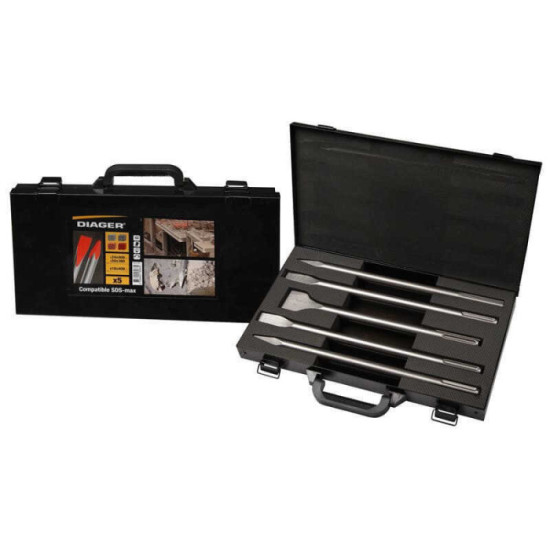 Mallette de burins et pics sds max 5 pcs diager 315C