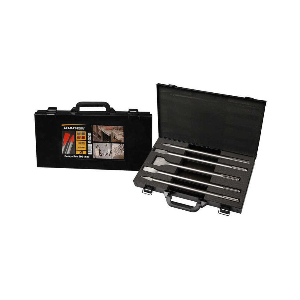 Mallette de burins et pics sds max 5 pcs diager 315C