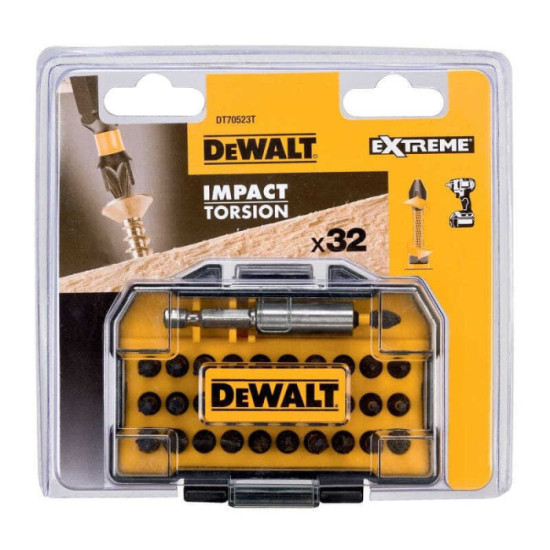Coffrets 32 pieces avec embouts de vissage impact torsion 25 mm Dewalt DT70523T