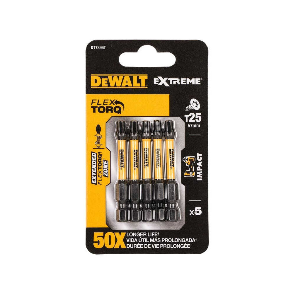 Jeu d embouts impact torsion 50 mm T25 4 pcs Dewalt DT7396T
