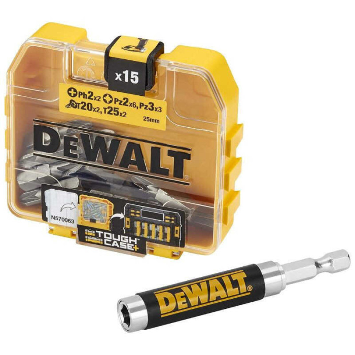 Coffret embouts 16 pieces avec guide vis magnetique Dewalt DT71511 qz