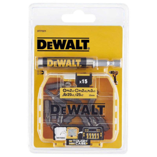 Coffret embouts 16 pieces avec guide vis magnetique Dewalt DT71511 qz
