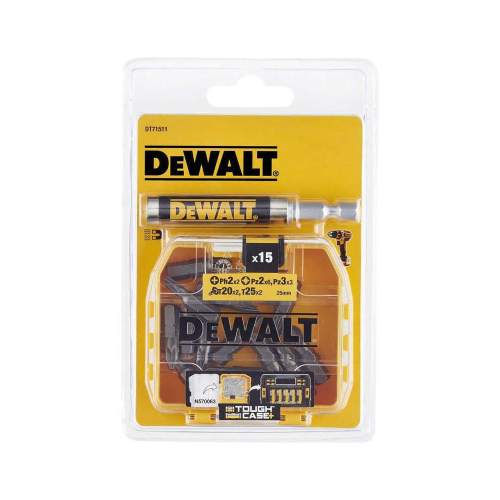 Coffret embouts 16 pieces avec guide vis magnetique Dewalt DT71511 qz