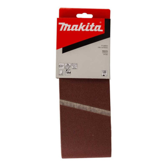 Bandes abrasives 100X610 mm pour bois metal grain 120 Makita p 36924
