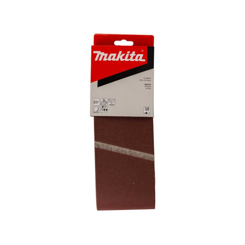 Bandes abrasives 100X610 mm pour bois metal grain 120 Makita p 36924