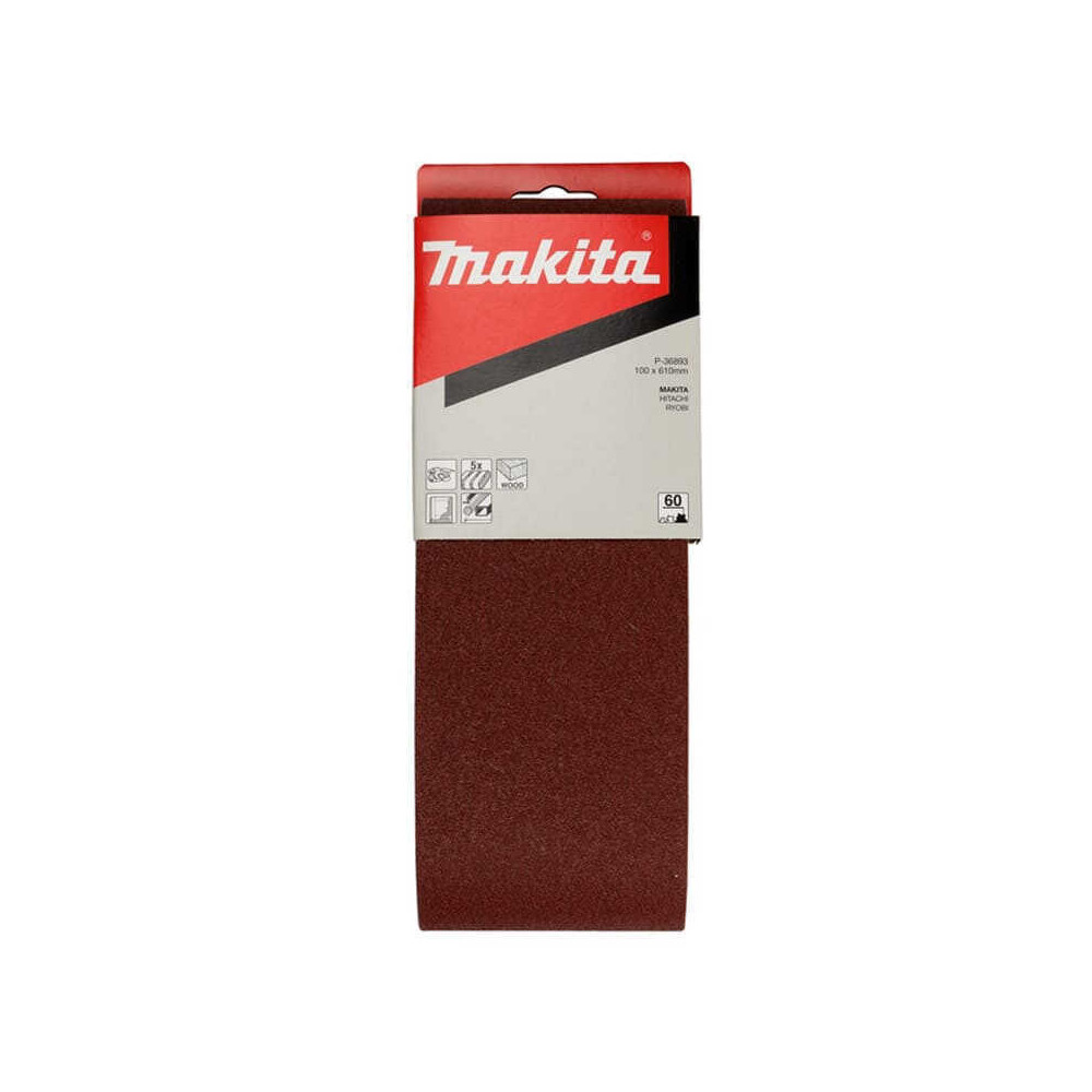 Bandes abrasives 100X610 mm pour bois metal grain 60 Makita p 36893