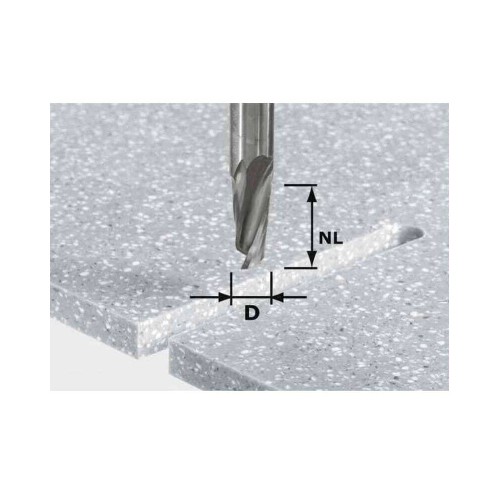 Fraises a rainurer helicoidale hw spi D1242 rd ss S12 Festool 492655