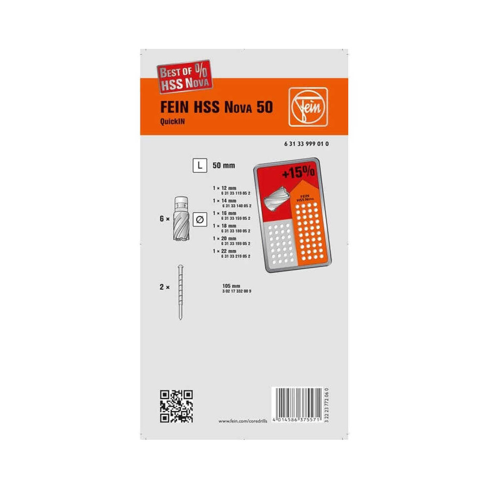 Kit de fraise a carotter hss nova 50 quickin Fein 63133999010