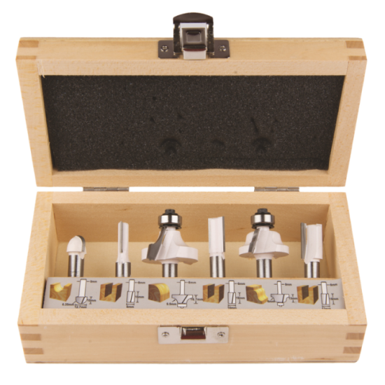 Coffret de 6 fraises queue de 8 mm Makita d 53540