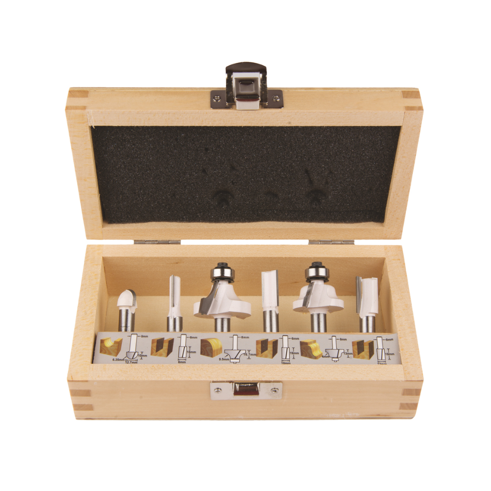 Coffret de 6 fraises queue de 8 mm Makita d 53540