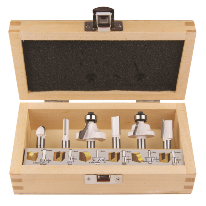 Coffret de 6 fraises queue de 8 mm Makita d 53540
