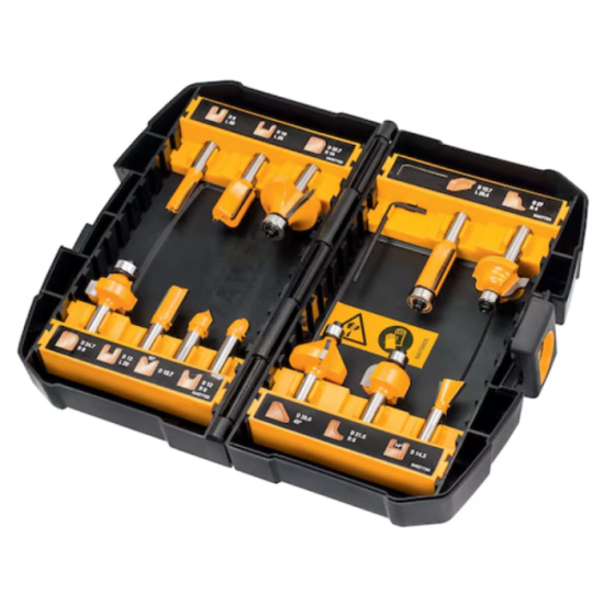 Jeu de fraises 12 pieces en coffret tige de 8 mm DeWalt DT90016-QZ