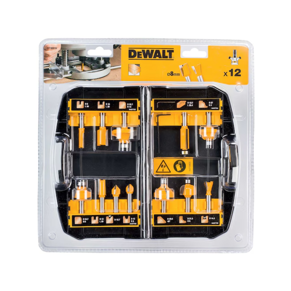 Jeu de fraises 12 pieces en coffret tige de 8 mm DeWalt DT90016-QZ