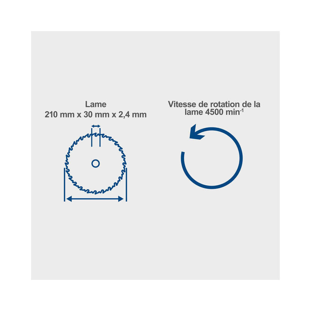 Scie plongeante avec lame de 210MM PL75 scheppach 5901804901