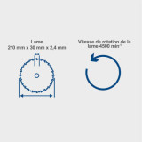Scie plongeante avec lame de 210MM PL75 scheppach 5901804901