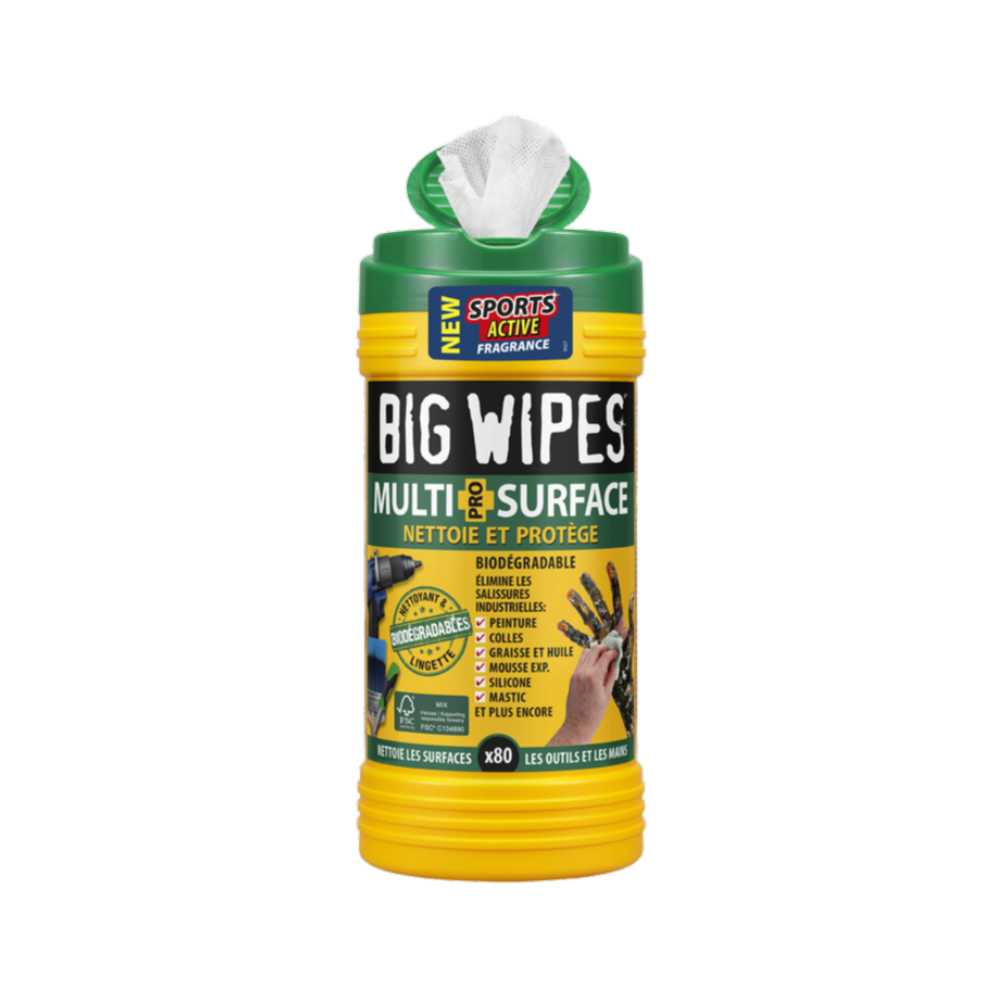 Lingettes multi surface bio 80 pcs big wipes BIMUL080 bt