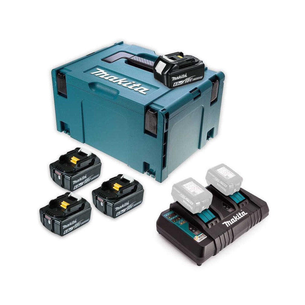 Pack énergie 18V LXT 4x 6,0 Ah + chargeur double MAKPAC Makita