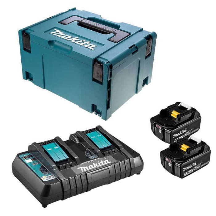 Pack énergie 18V LXT 2x 5,0 Ah + chargeur MAKPAC Makita 197629-2