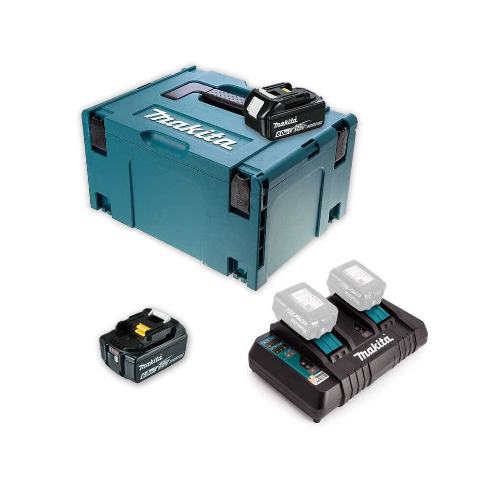 Pack énergie 18V LXT 2x 6,0 Ah + chargeur MAKPAC Makita 198077-8