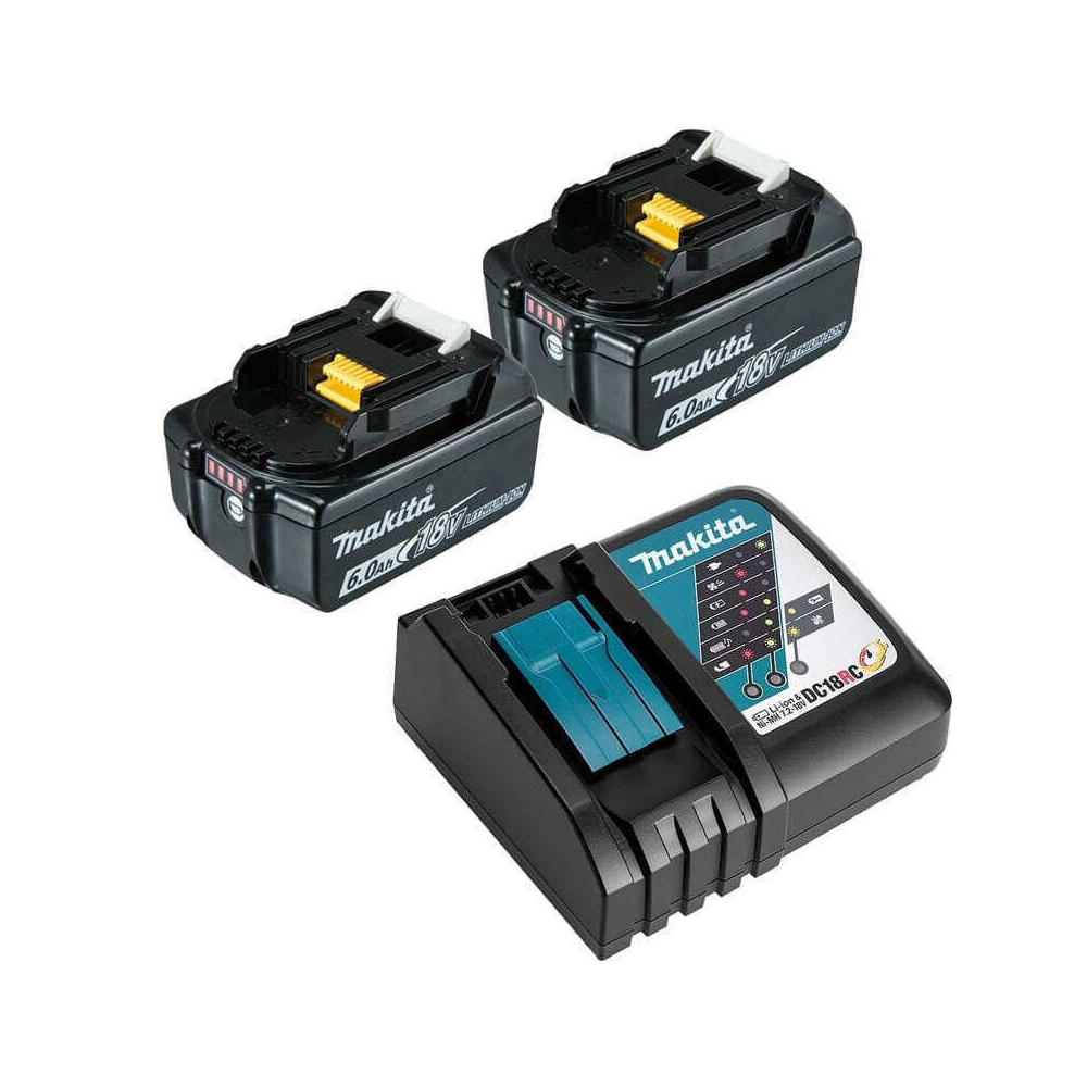 Pack énergie 2x6,0 Ah 18V LXT + chargeur simple Makita 199480-6 | ProForPro