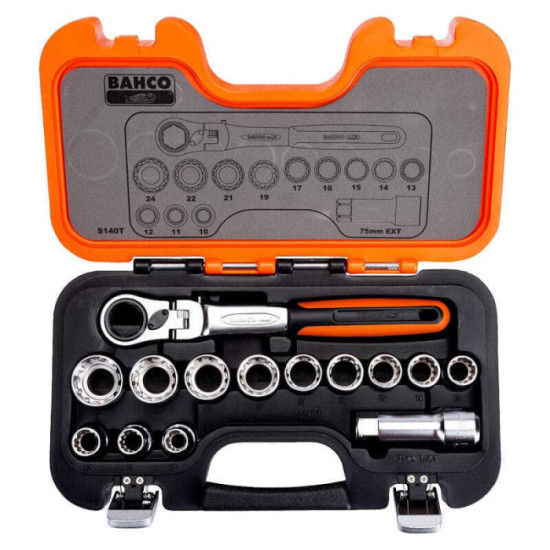 Jeu de douilles traversantes avec cliquet Bahco S140T | ProForPro