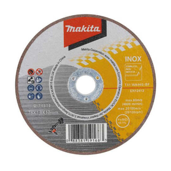 Pack de 5 disques à tronçonner inox Ø76 mm Makita D-74815-5 | ProForPro