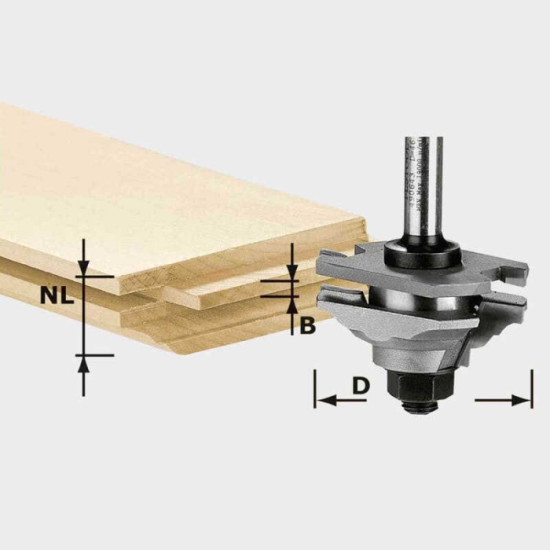 Fraise à languetter HW Festool 490643 S8 D46 queue 8mm | ProForPro