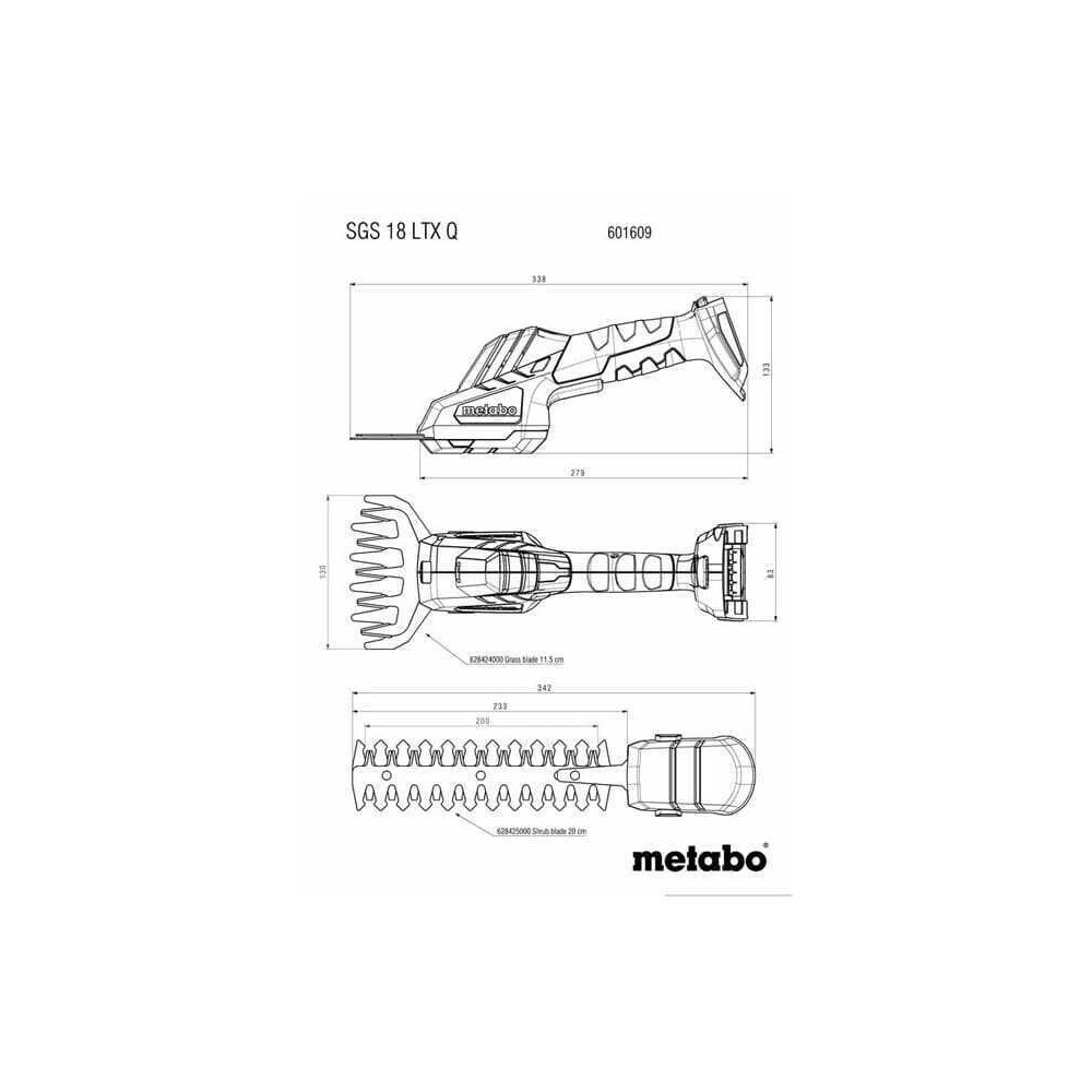 Cisaille à gazon et sculpte-haie 18V SGS 18 LTX Q Metabo 601609840 | ProForPro