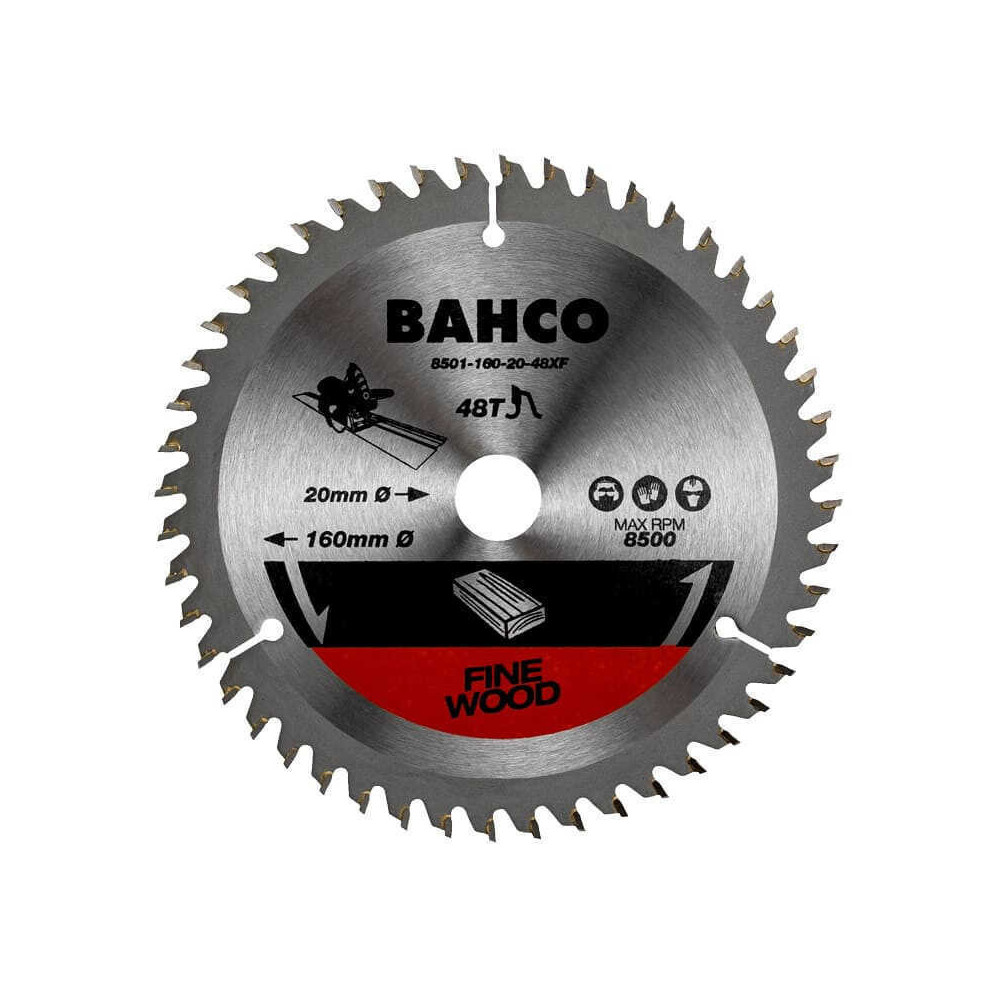 Lame scie circulaire bois Ø165 mm 48 dents Bahco 8501-165-20-48XF | ProForPro