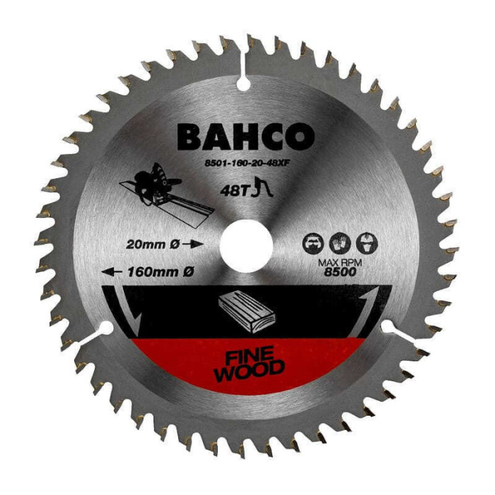 Lame scie circulaire bois Ø165 mm 48 dents Bahco 8501-165-20-48XF | ProForPro