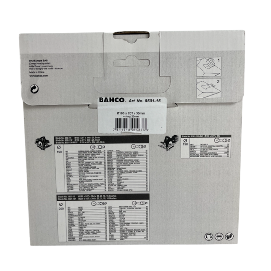 Lame scie circulaire bois Ø190 mm 20 dents Bahco 8501-15 | ProForPro