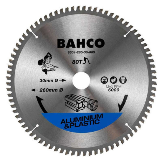 Lame scie circulaire alu/plastique Ø216 mm 48 dents Bahco 8501-18S | ProForPro