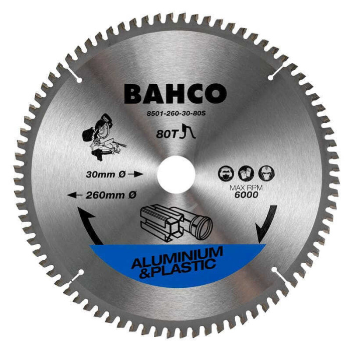 Lame scie circulaire alu/plastique Ø216 mm 48 dents Bahco 8501-18S | ProForPro