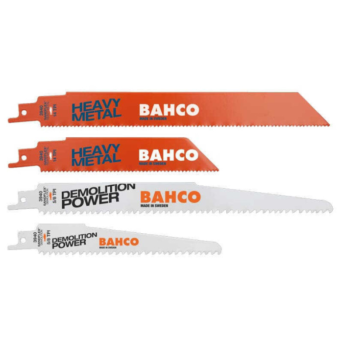 Jeu 5 lames scie sabre bimétal métaux Bahco 3940-HDD-SET-5P