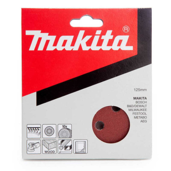 Disques abrasifs Makita Ø125 mm grain 100 x10 P-43561