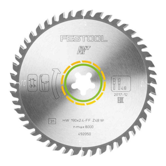 Lame de scie circulaire bois HW 190x2,4 W48 Festool 492050 | ProForPro