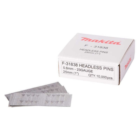 Clous finettes 23 Ga 25 mm galvanisés 10 000 pcs Makita F-31838 | ProForPro