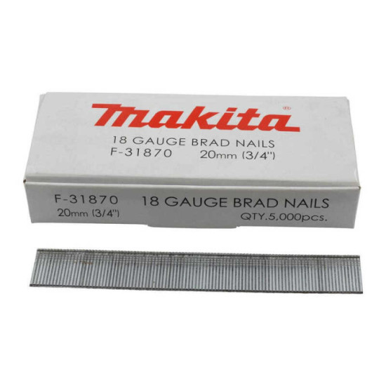 Clous mini-brads 18 Ga 20 mm galvanisés 5000 pcs Makita F-31870 | ProForPro