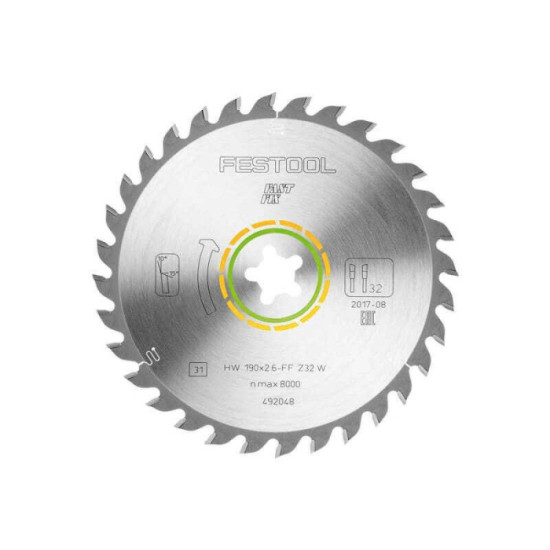 Lame de scie circulaire bois HW 190x2,6 W32 Festool 492048 | ProForPro