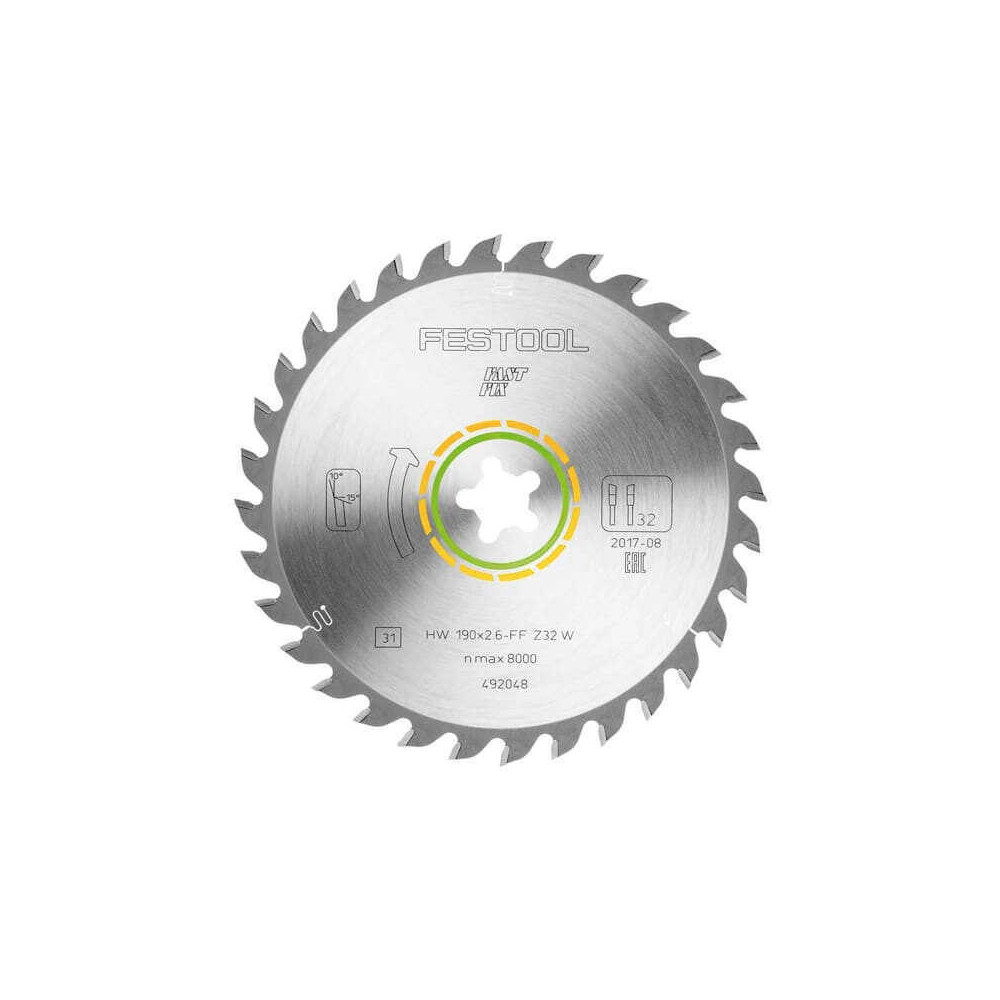 Lame de scie circulaire bois HW 190x2,6 W32 Festool 492048 | ProForPro