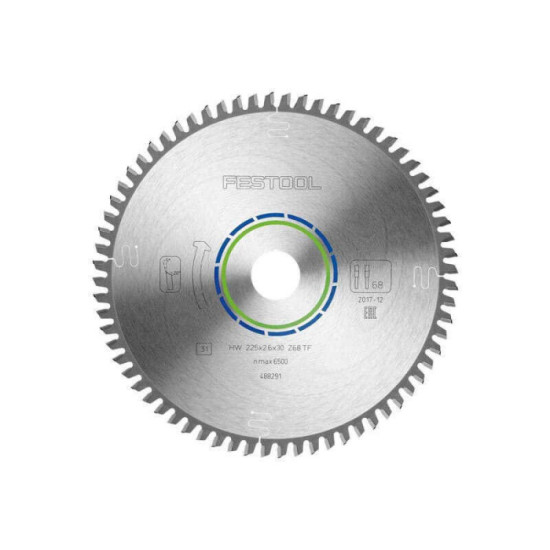 Lame scie circulaire alu/plastique HW 225x2,6x30 TF68 Festool 488291 | ProForPro