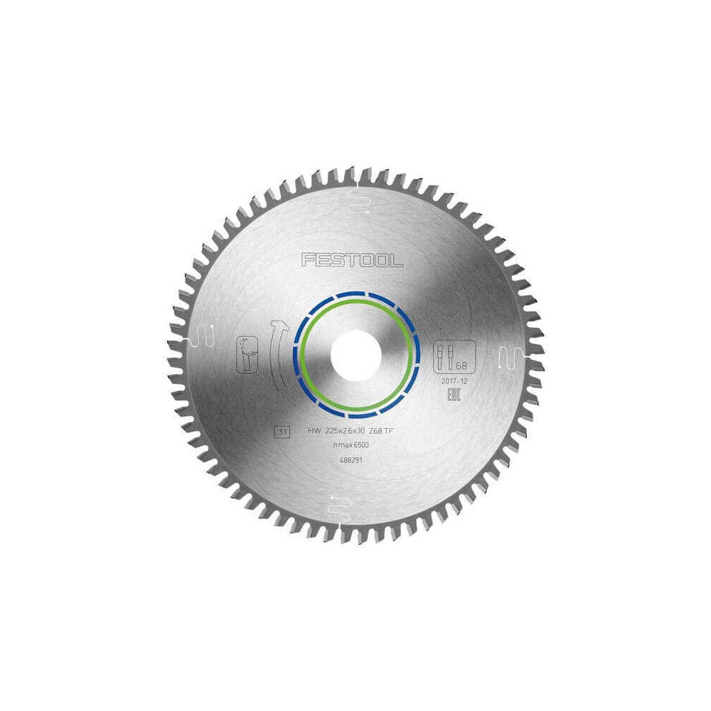 Lame scie circulaire alu/plastique HW 225x2,6x30 TF68 Festool 488291 | ProForPro