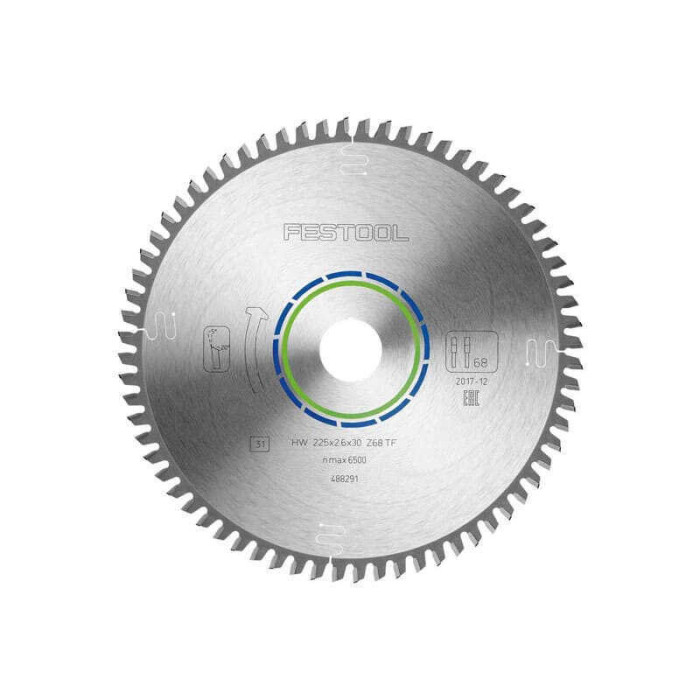 Lame scie circulaire alu/plastique HW 225x2,6x30 TF68 Festool 488291 | ProForPro