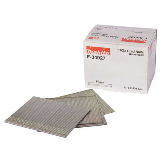 Clous Brads 16 Ga galvanisés 64 mm Makita F-34027 (2000 pcs) | ProForPro