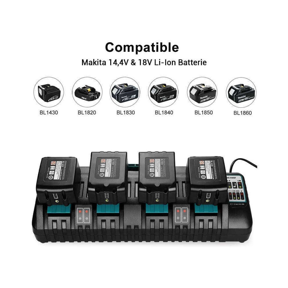 Chargeur 4 batteries Li-Ion 14,4-18 V Makita DC18SF